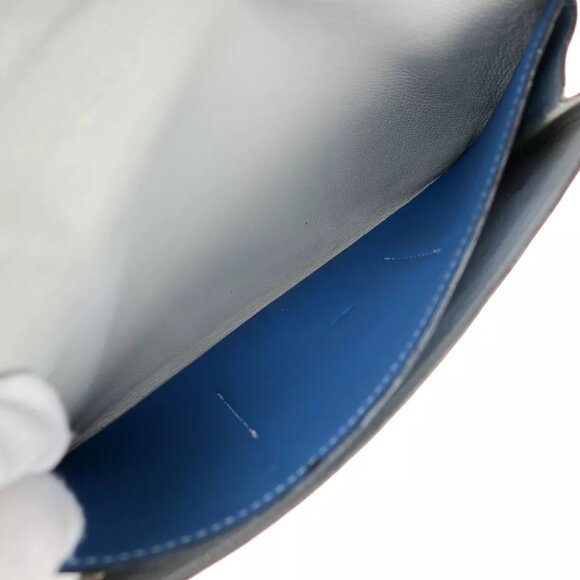 AUTHENTICITY GUARANTEED HERMES Logo Dogon GM Bicolor Long Wallet Purse - Picture 14 of 15